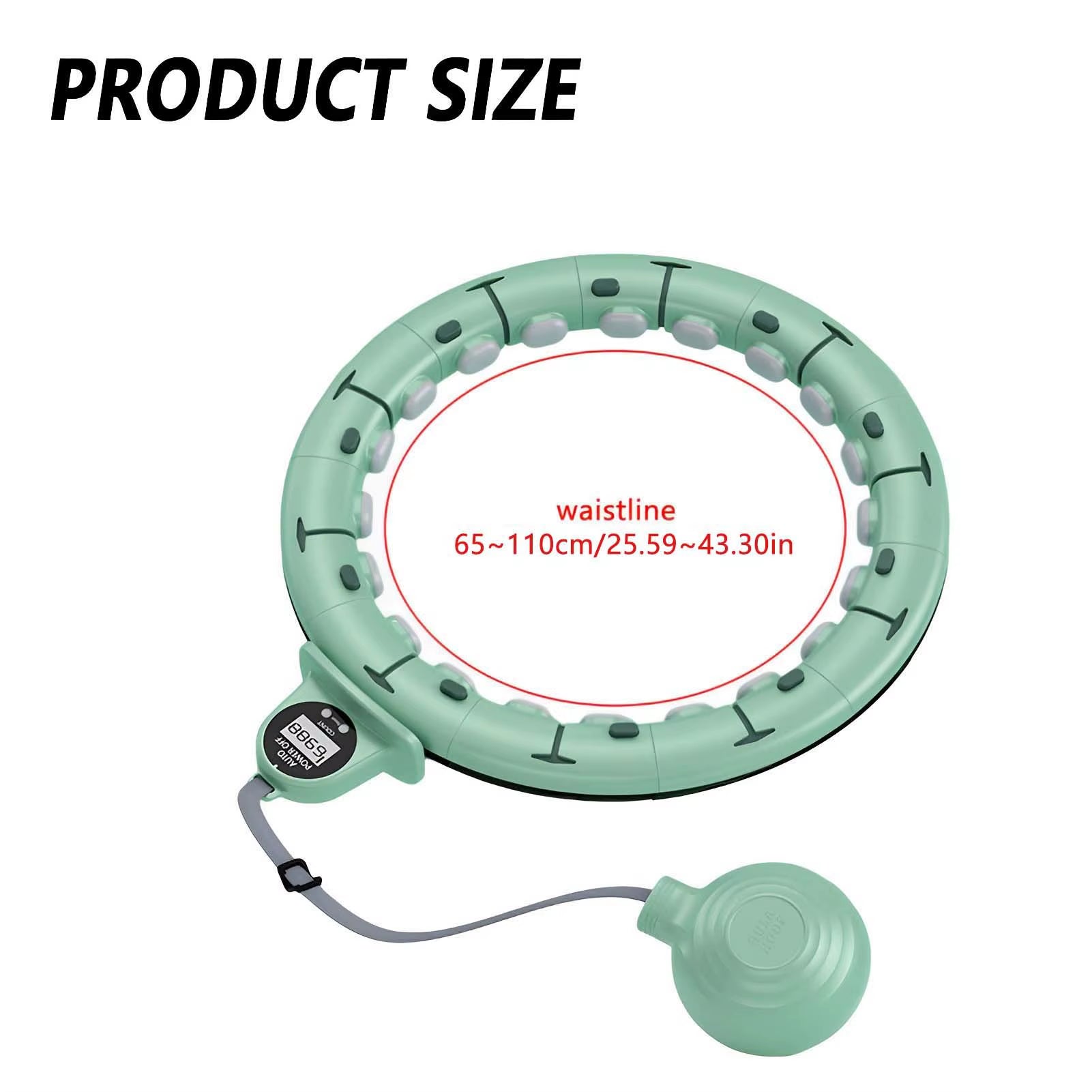 Smart Weighted Fitness Hu La Hoop Fitness Massage Exercise Circle with Ball and Counter for Adults Weight Loss
