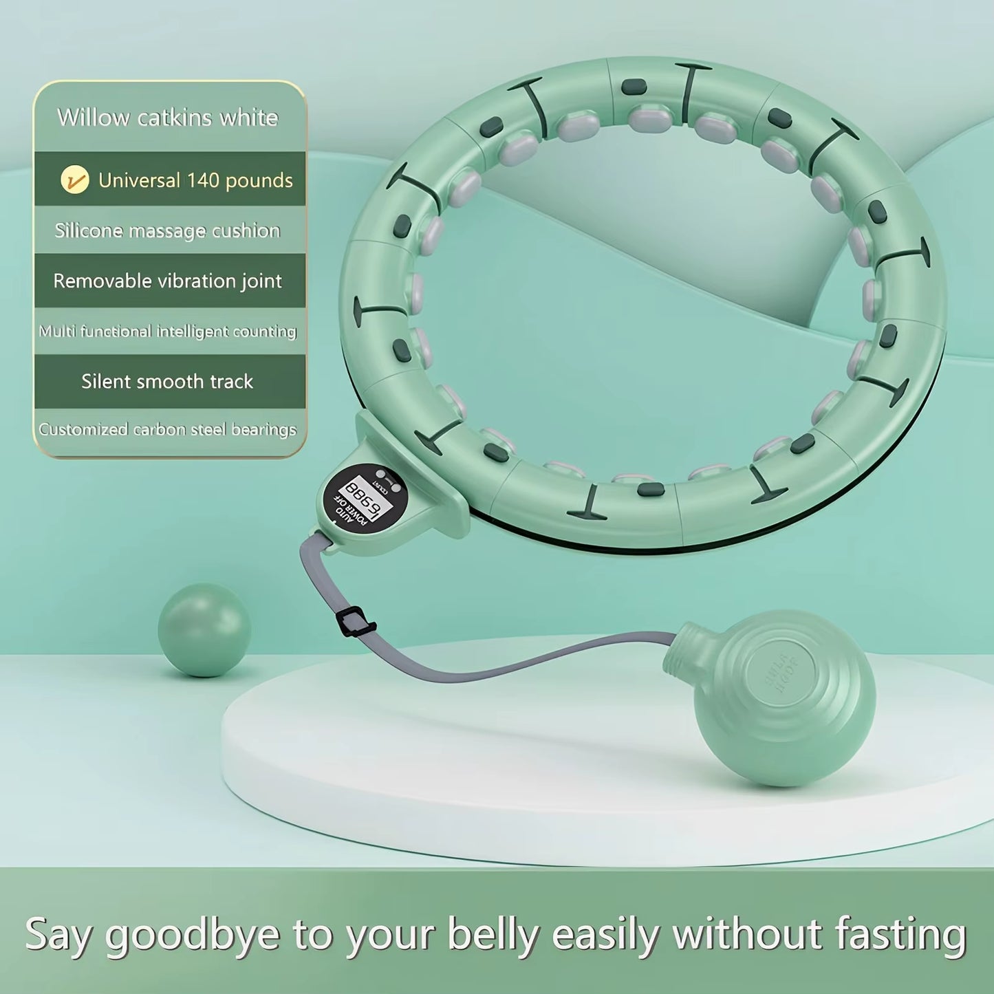 Smart Weighted Fitness Hu La Hoop Fitness Massage Exercise Circle with Ball and Counter for Adults Weight Loss