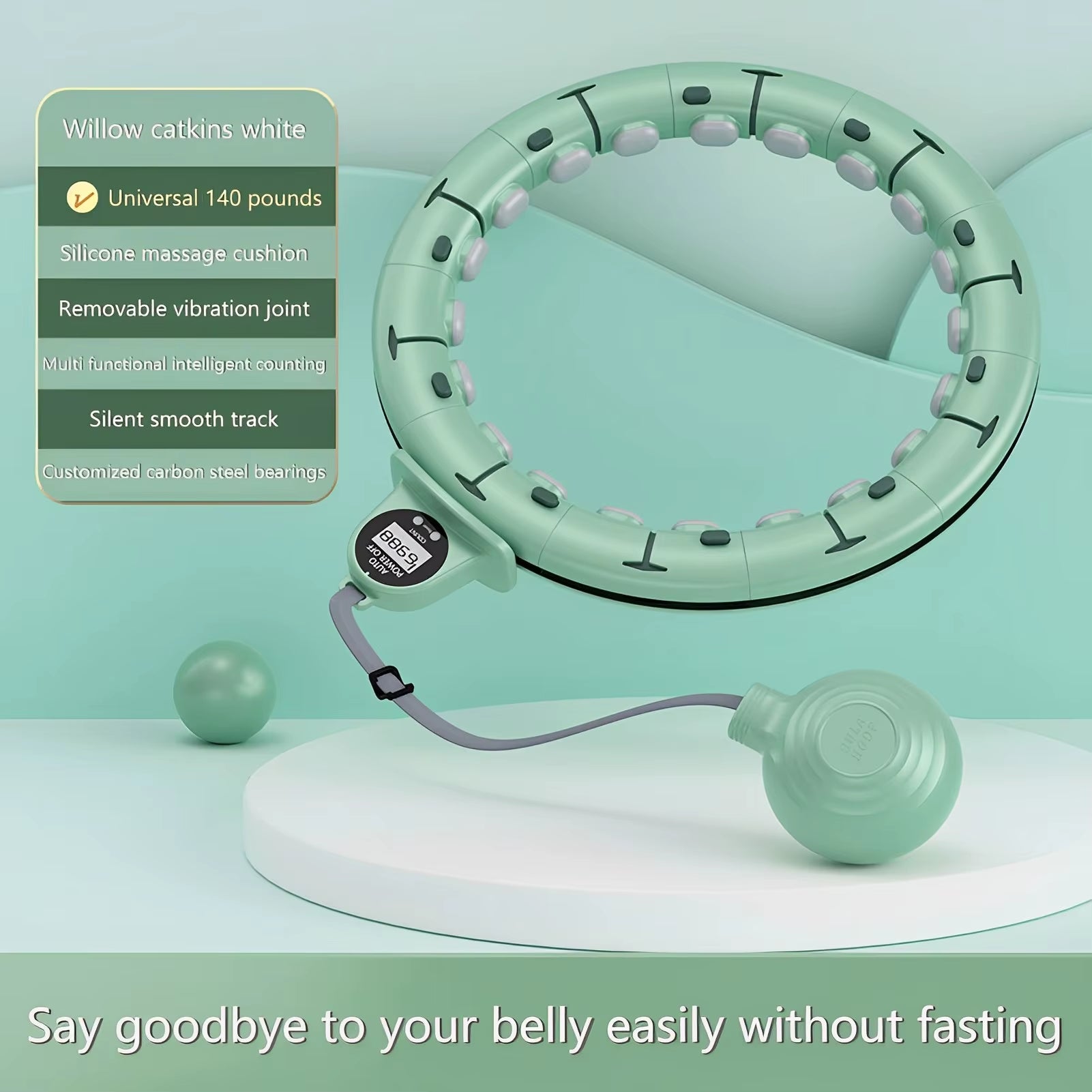 Smart Weighted Fitness Hu La Hoop Fitness Massage Exercise Circle with Ball and Counter for Adults Weight Loss