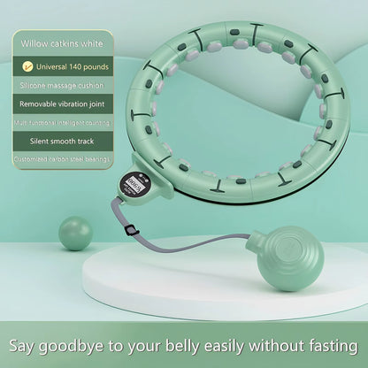 Smart Weighted Fitness Hu La Hoop Fitness Massage Exercise Circle with Ball and Counter for Adults Weight Loss