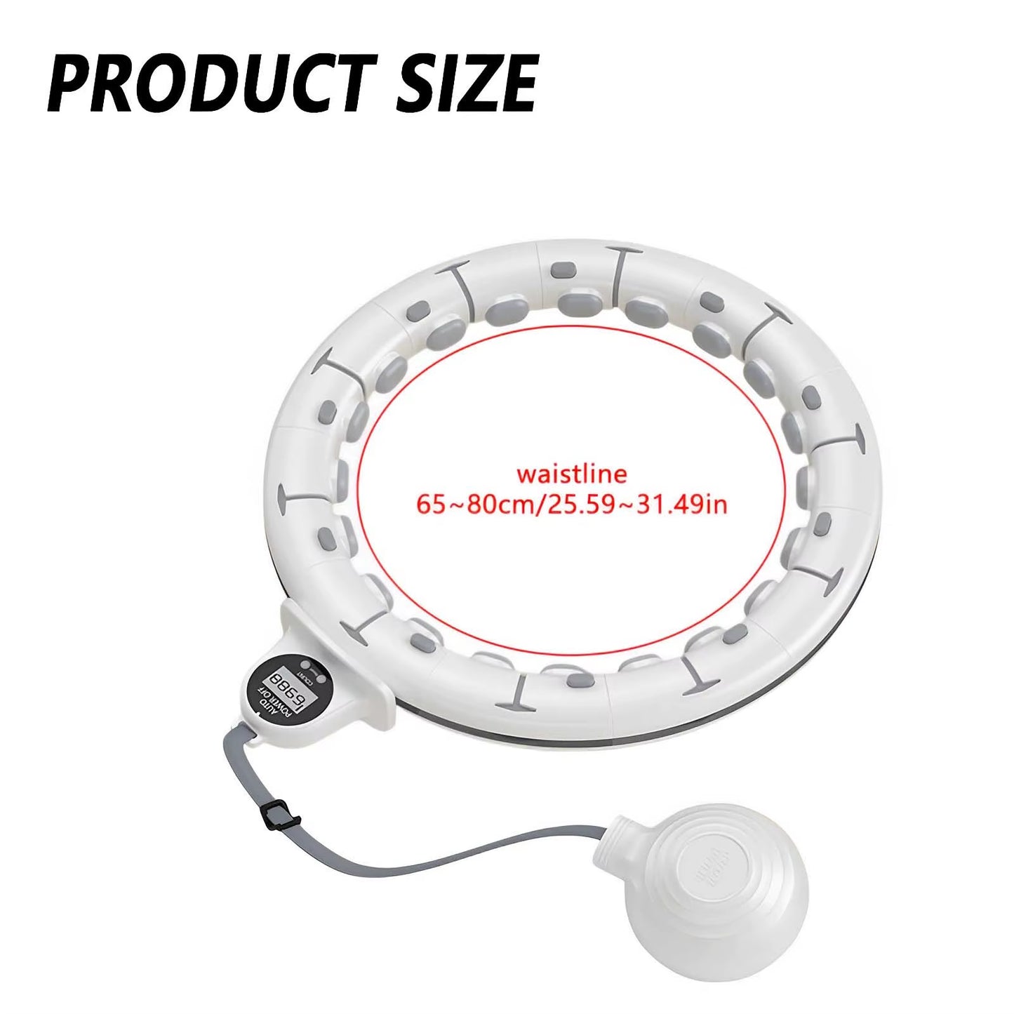 Smart Weighted Fitness Hu La Hoop Fitness Massage Exercise Circle with Ball and Counter for Adults Weight Loss
